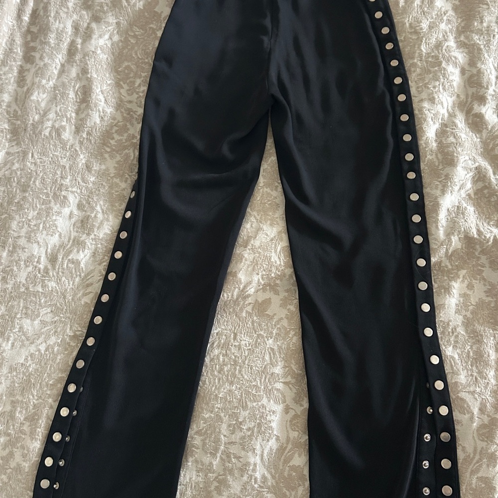 REVOLVE Black Wide-Leg Pants with Metallic Details - Picture 6 of 6